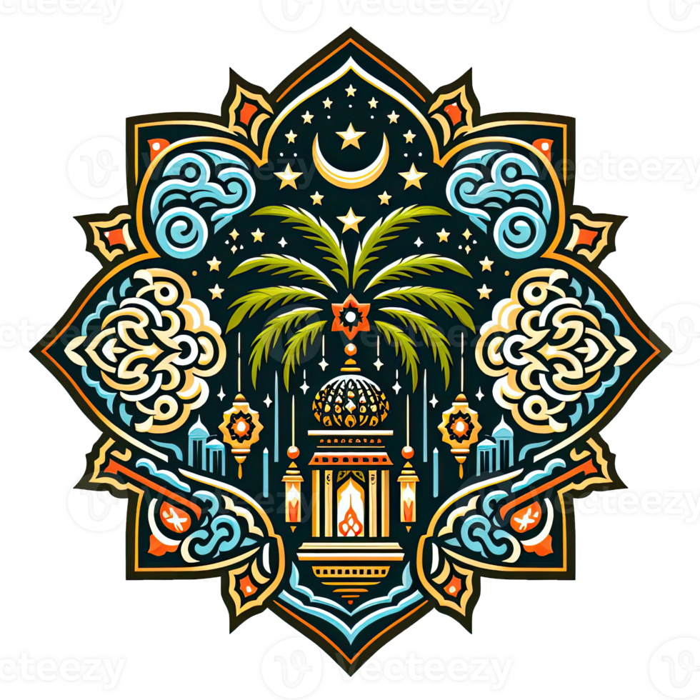AI generated islamic symbol and logo representing the festive spirit of islamic event and celebration png