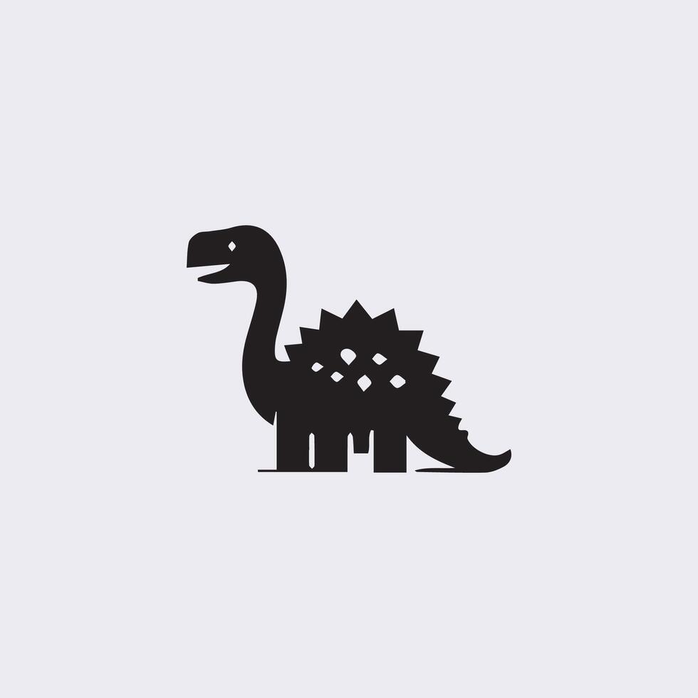 black dinosaur silhouettes, dinosaur logo icon vector