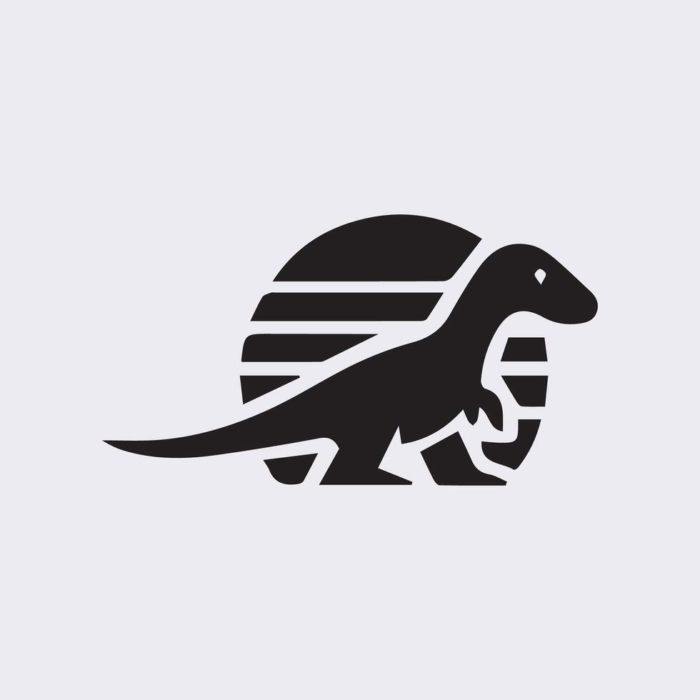 negro dinosaurio siluetas, dinosaurio logo icono vector