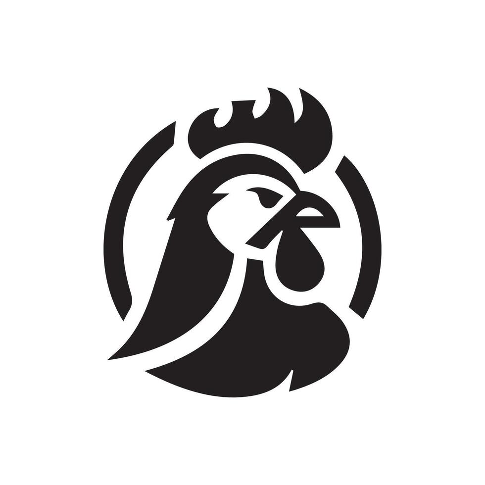 Chicken head logo design template, Chicken rooster symbol vector