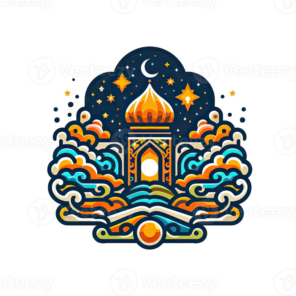 AI generated islamic symbol and logo representing the festive spirit of islamic event and celebration png