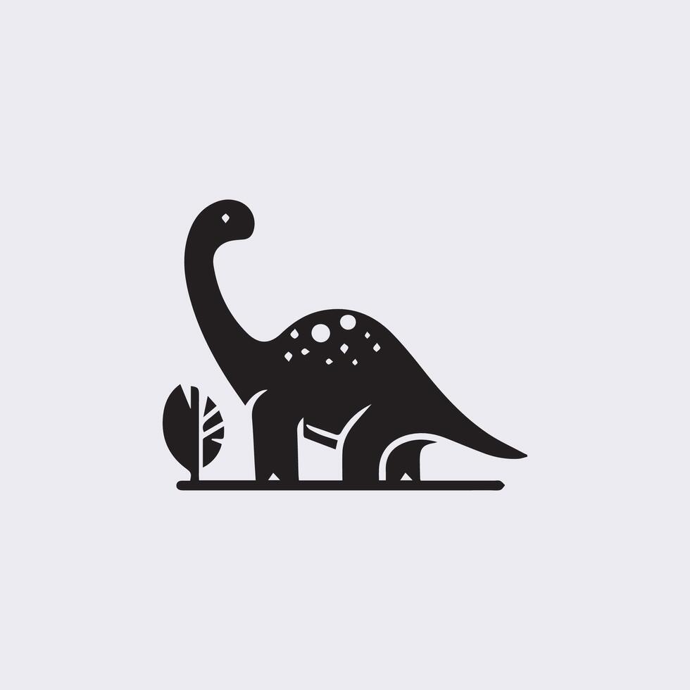 black dinosaur silhouettes, dinosaur logo icon vector