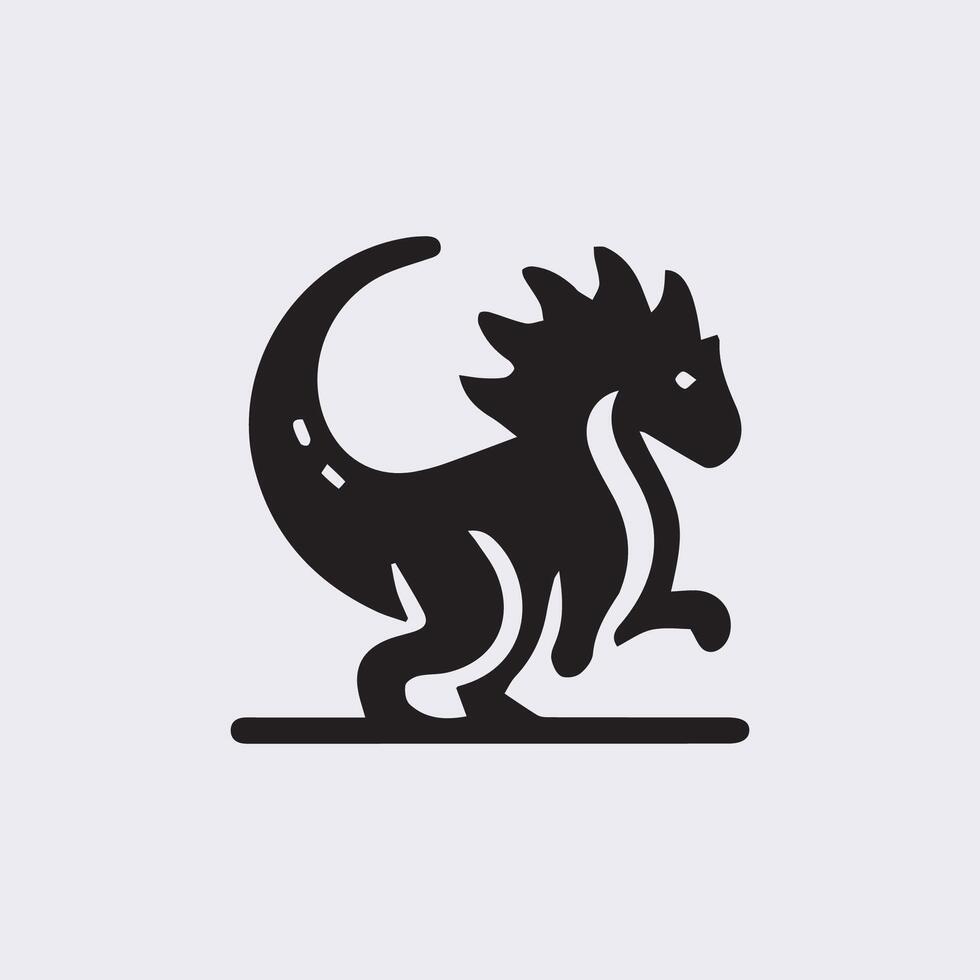 black dinosaur silhouettes, dinosaur logo icon vector