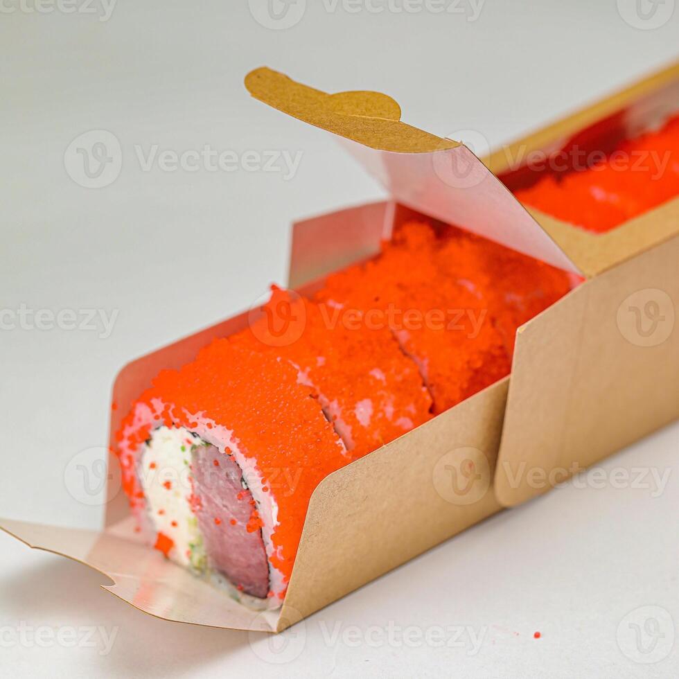Close-Up of Food Piece in Box photo