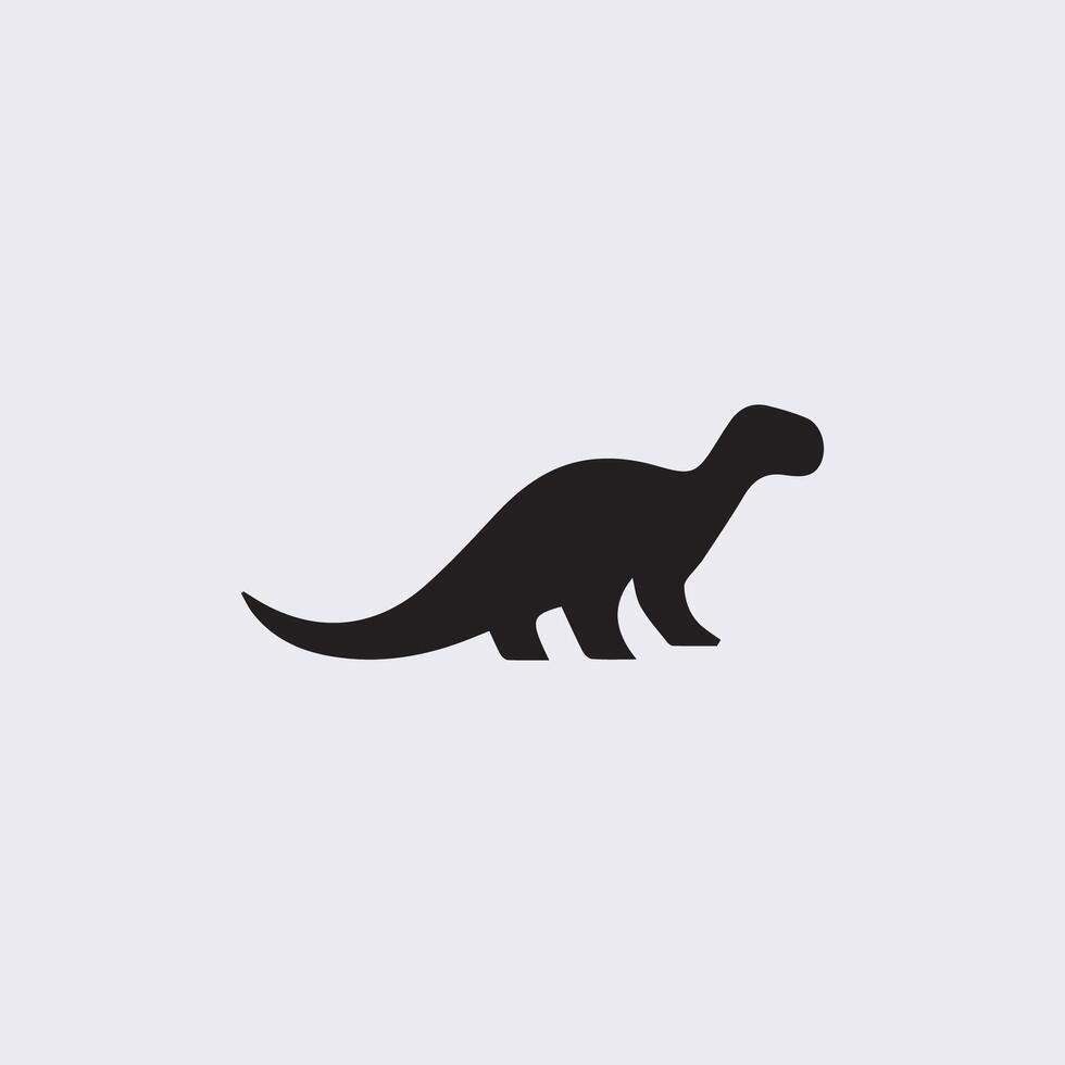 black dinosaur silhouettes, dinosaur logo icon vector