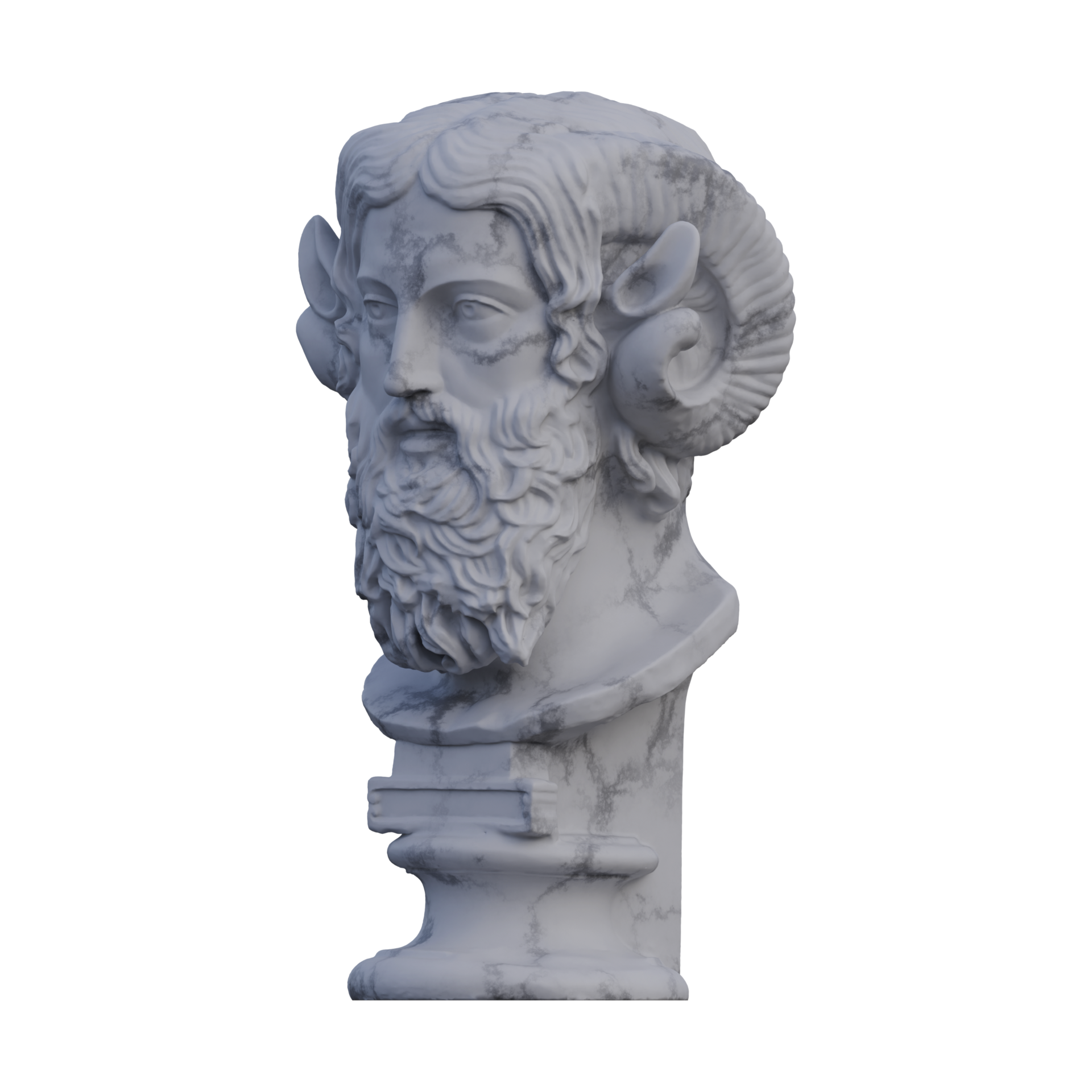 Zeus Ammon statue, 3d renders, isolated, perfect for your design