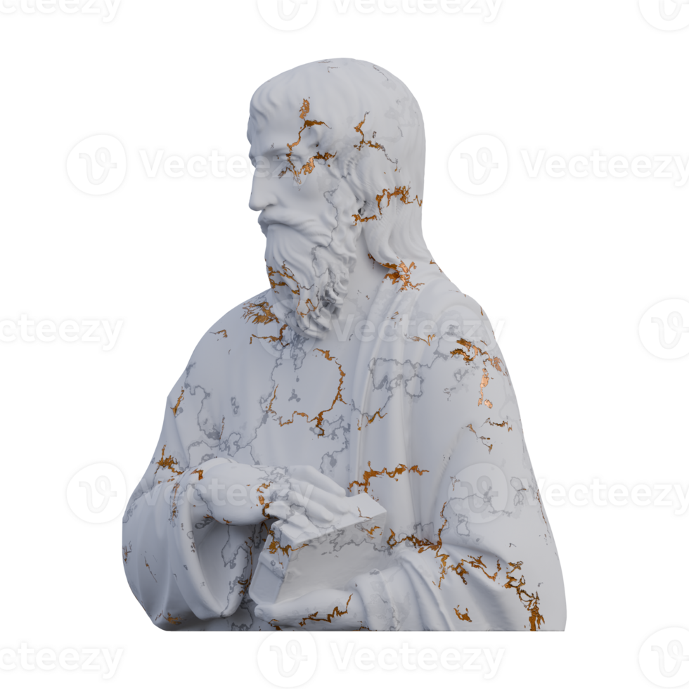 A Saint with a Bookstatue, 3d renders, isolated, perfect for your design png