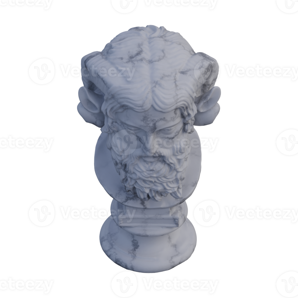 Zeus Ammon  statue, 3d renders, isolated, perfect for your design png