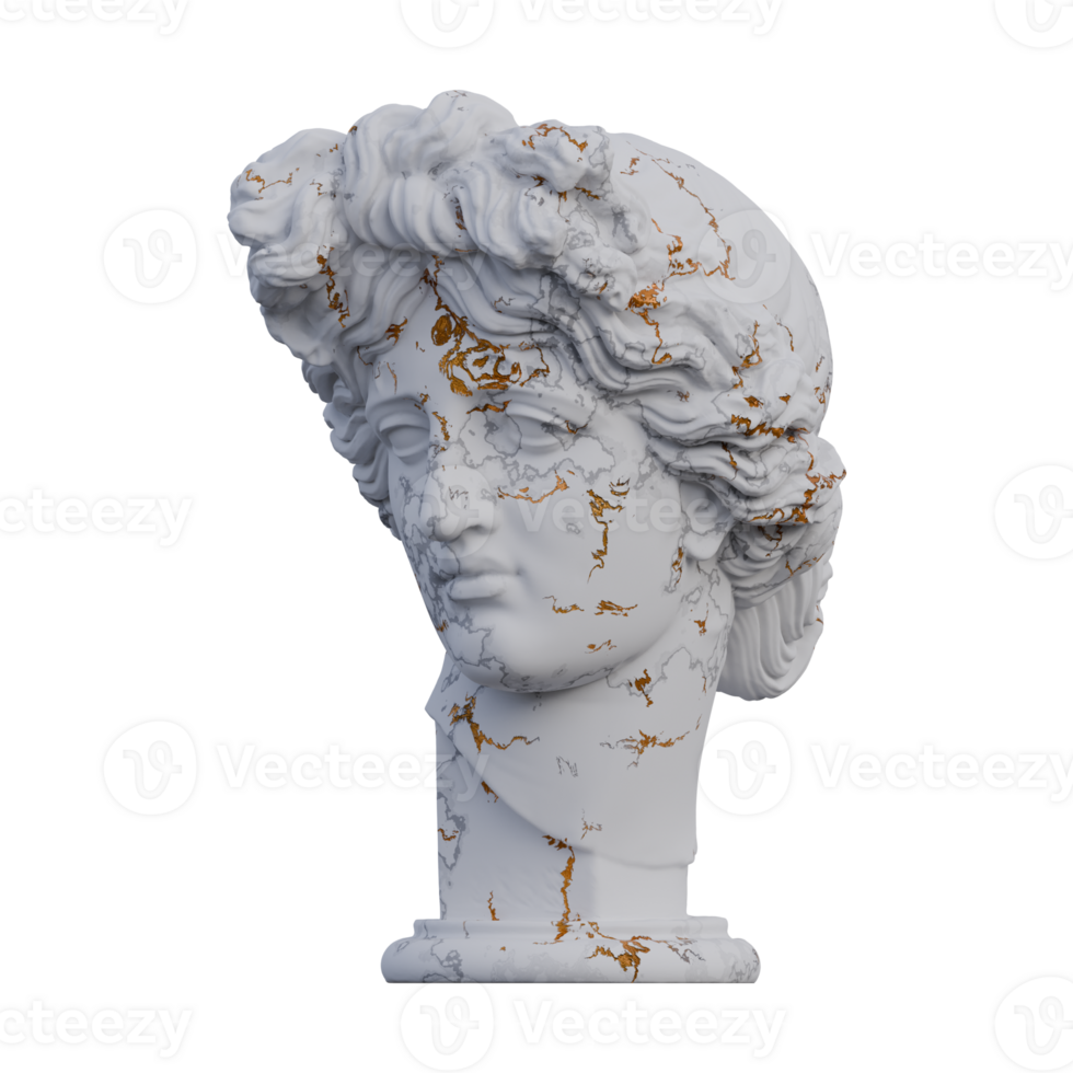 Apollo Giustiniani statue, 3d renders, isolated, perfect for your design png
