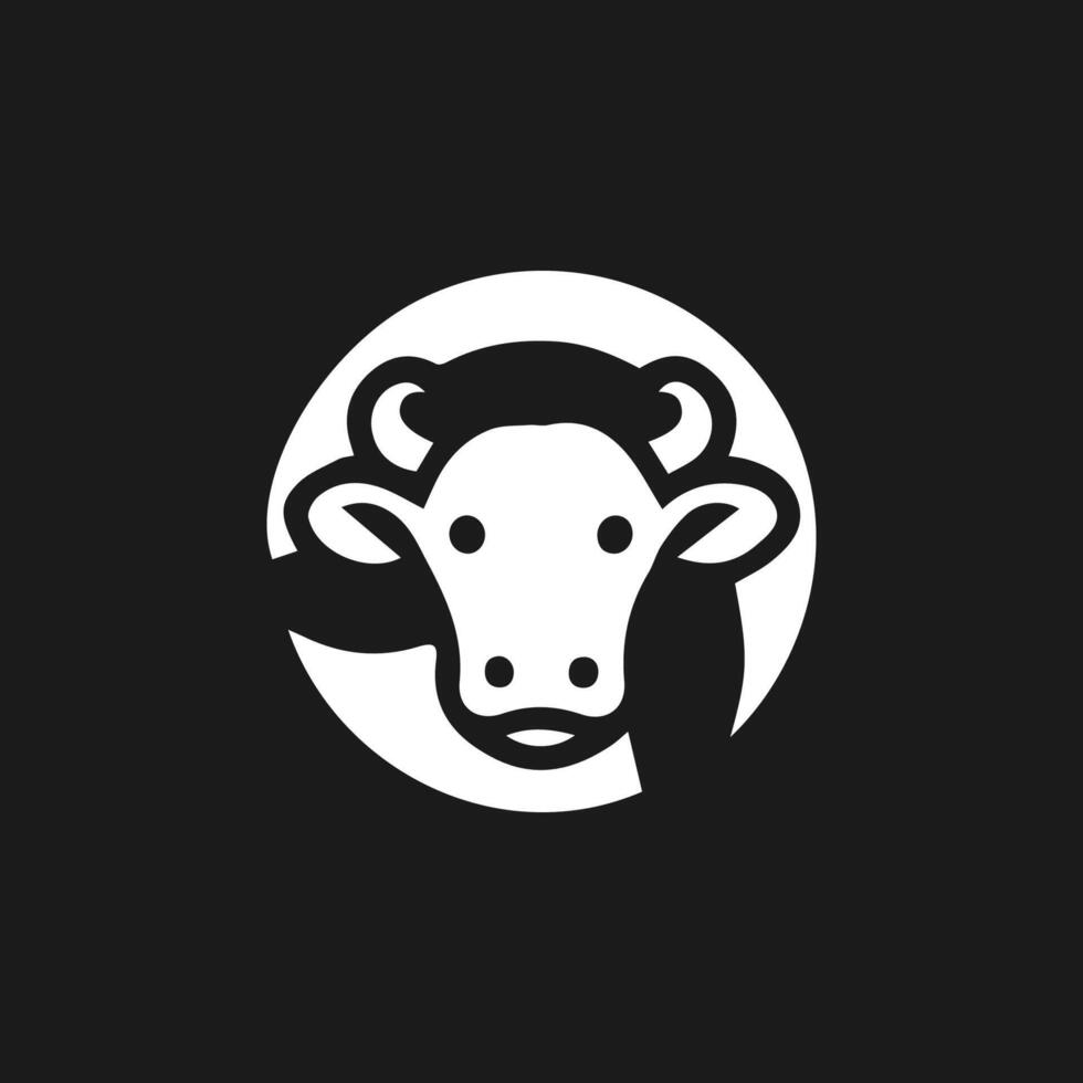 Abstract cow or bull logo design. Creative steak, meat or milk icon symbol. vector