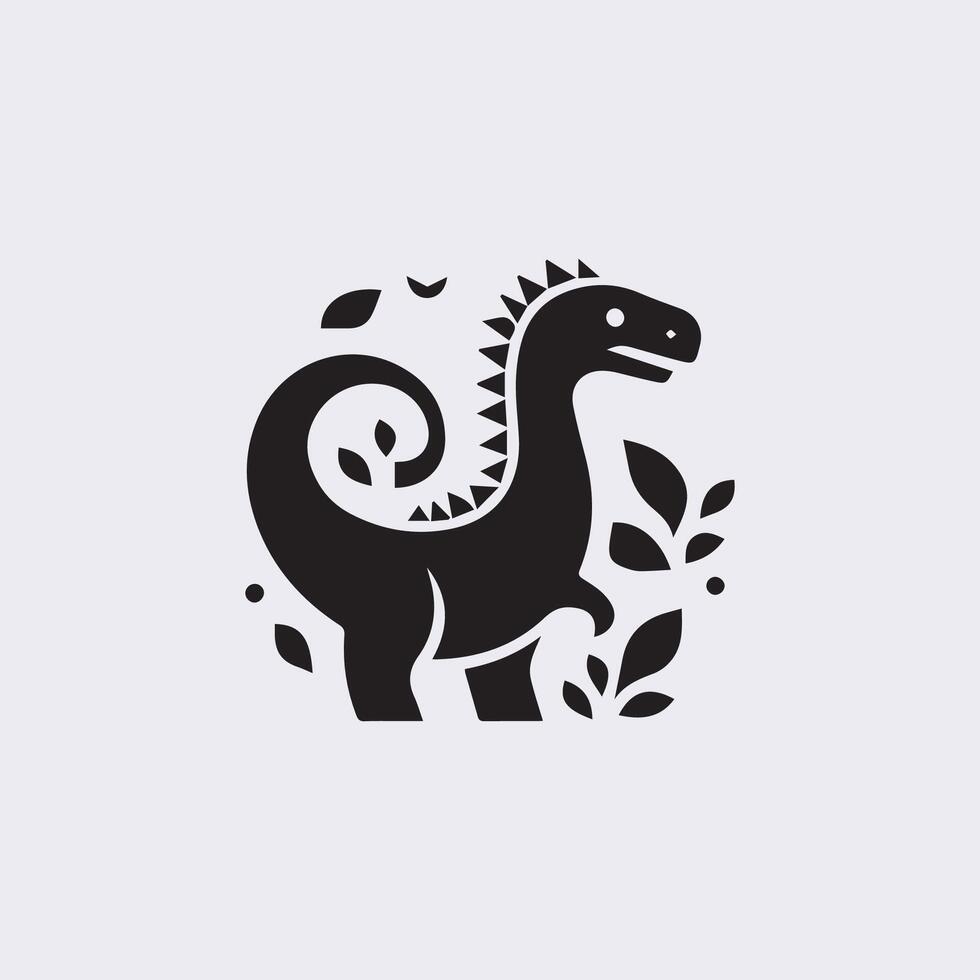 negro dinosaurio siluetas, dinosaurio logo icono vector