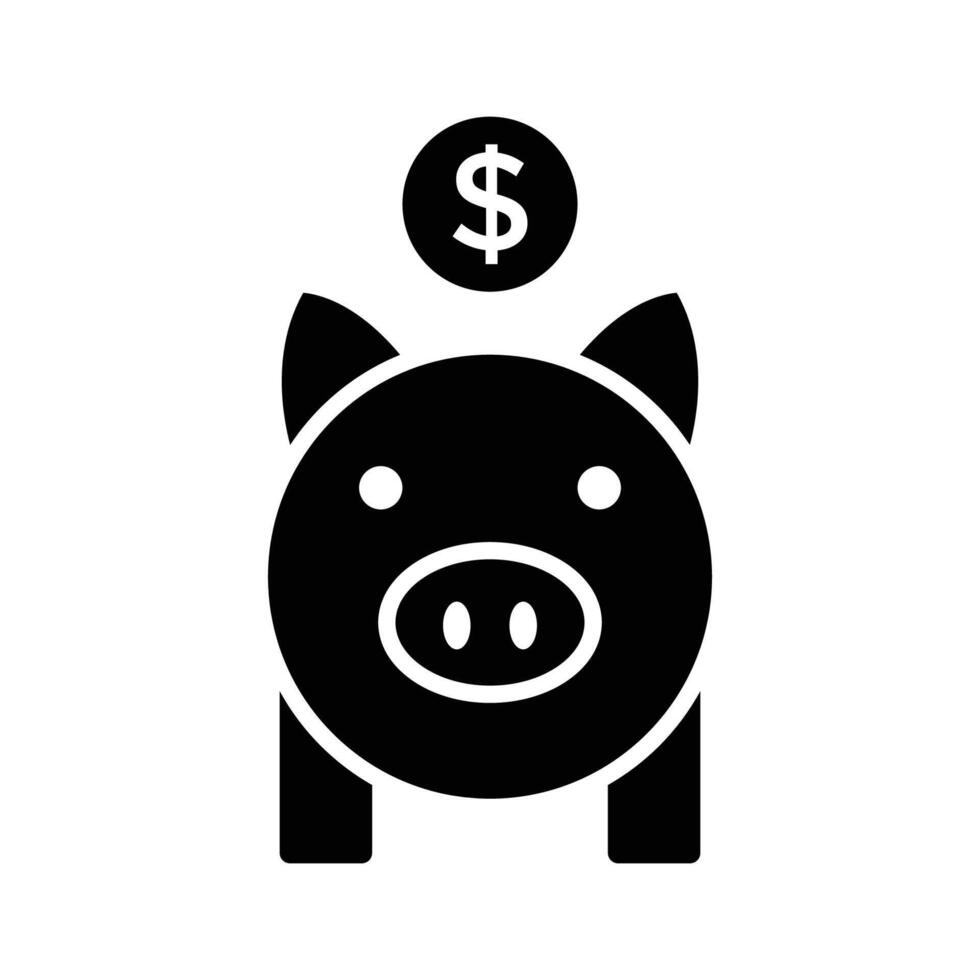 piggy bank icon vector design template in white background