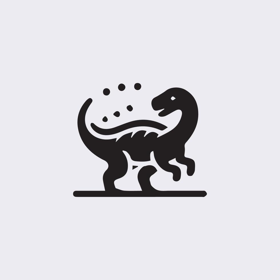 negro dinosaurio siluetas, dinosaurio logo icono vector