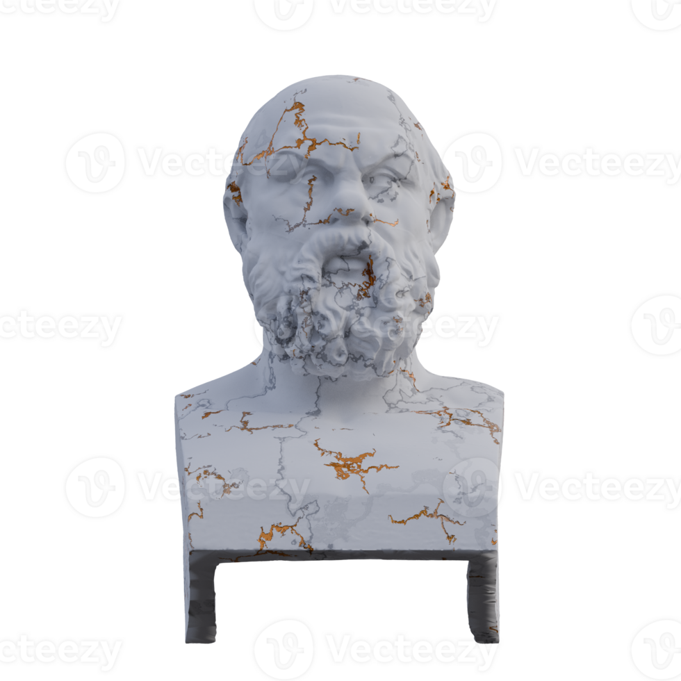 Socrates  statue, 3d renders, isolated, perfect for your design png