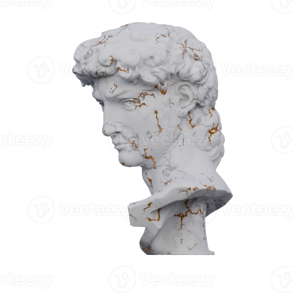 Michelangelos David  statue, 3d renders, isolated, perfect for your design png