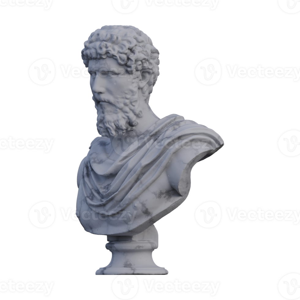 lucius auelio verus estatua, 3d renders, aislado, Perfecto para tu diseño png