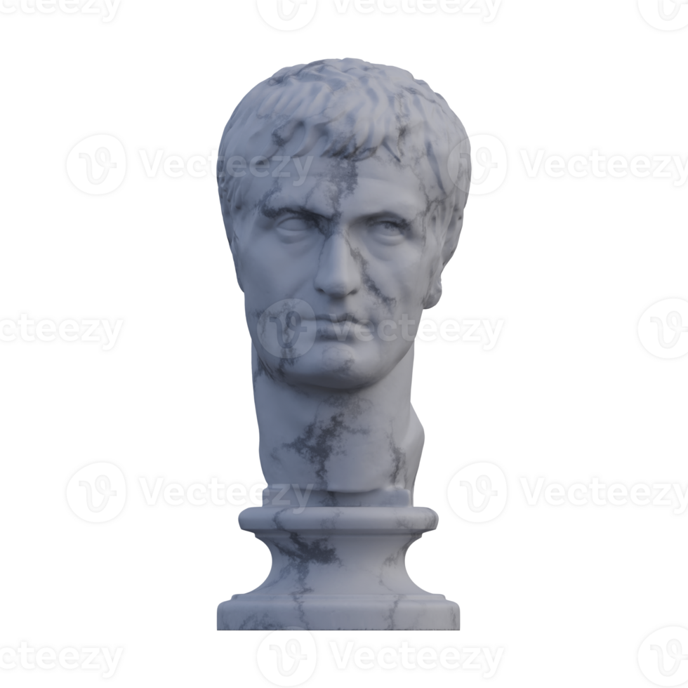 Julius Caesar  statue, 3d renders, isolated, perfect for your design png