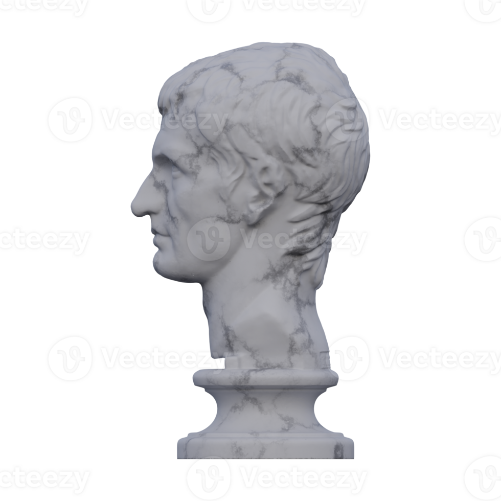 Julius Caesar  statue, 3d renders, isolated, perfect for your design png