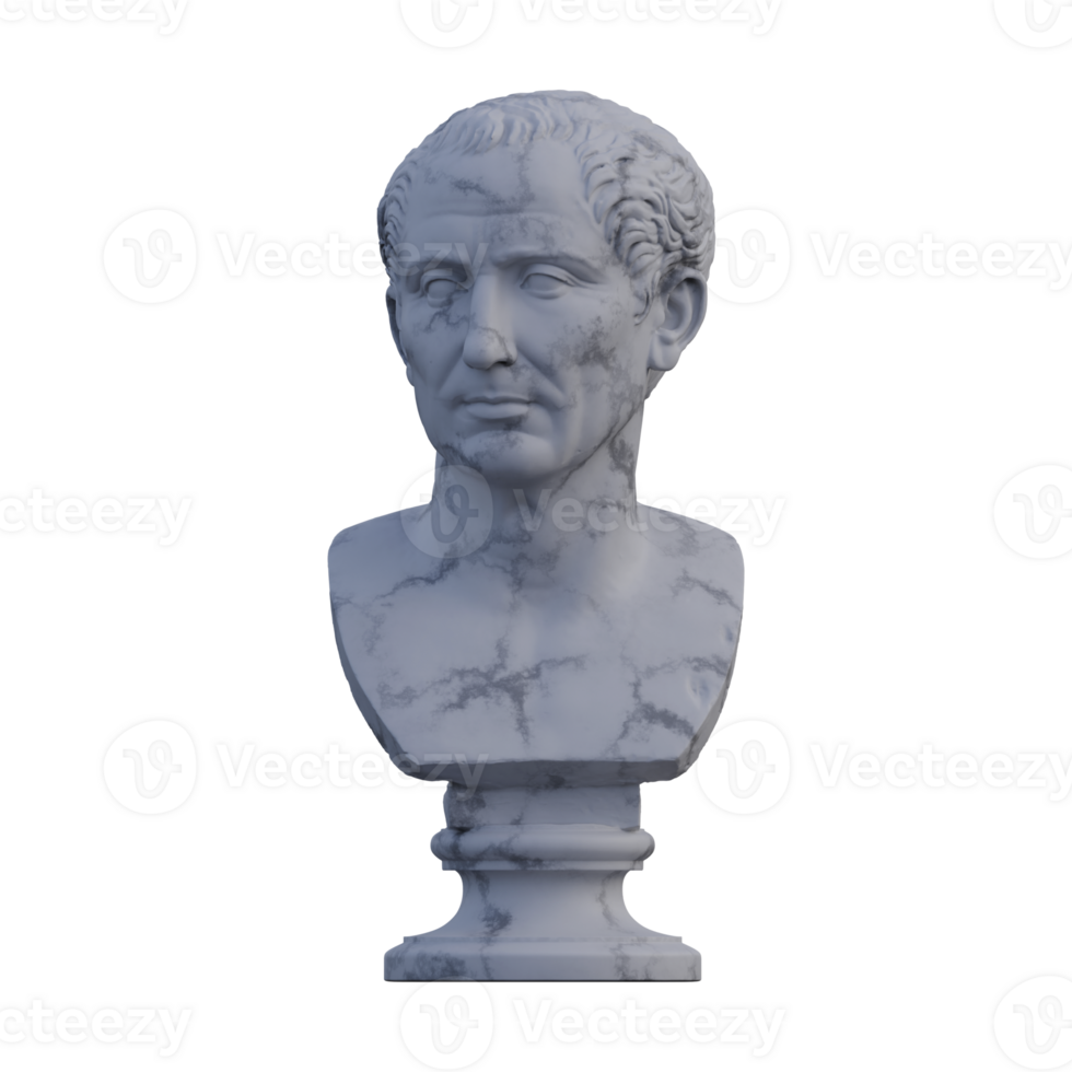 Farnese Caesar  statue, 3d renders, isolated, perfect for your design png