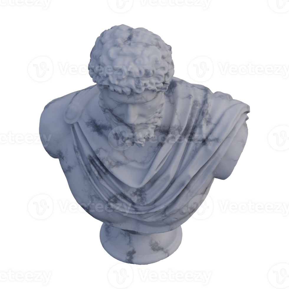 Lucius Auelius Verus  statue, 3d renders, isolated, perfect for your design png