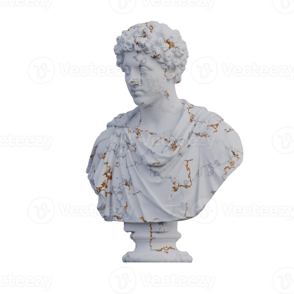 marcus aurelio statua, 3d rende, isolato, Perfetto per il tuo design png