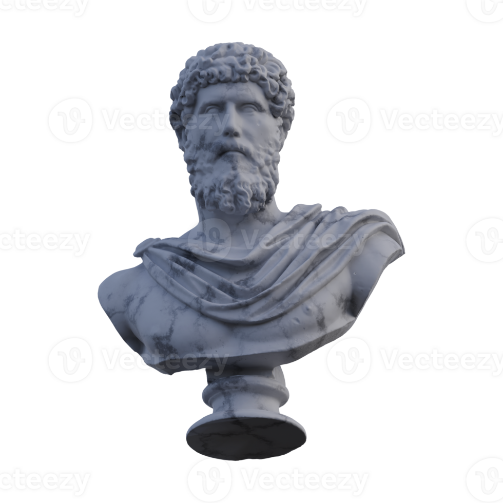 lucius auelius verus staty, 3d återger, isolerat, perfekt för din design png