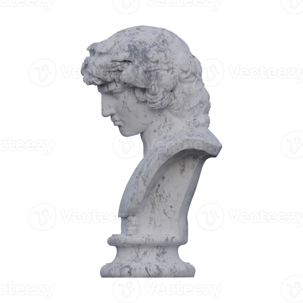 Antinous  statue, 3d renders, isolated, perfect for your design png