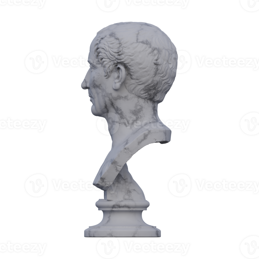 Farnese Caesar  statue, 3d renders, isolated, perfect for your design png