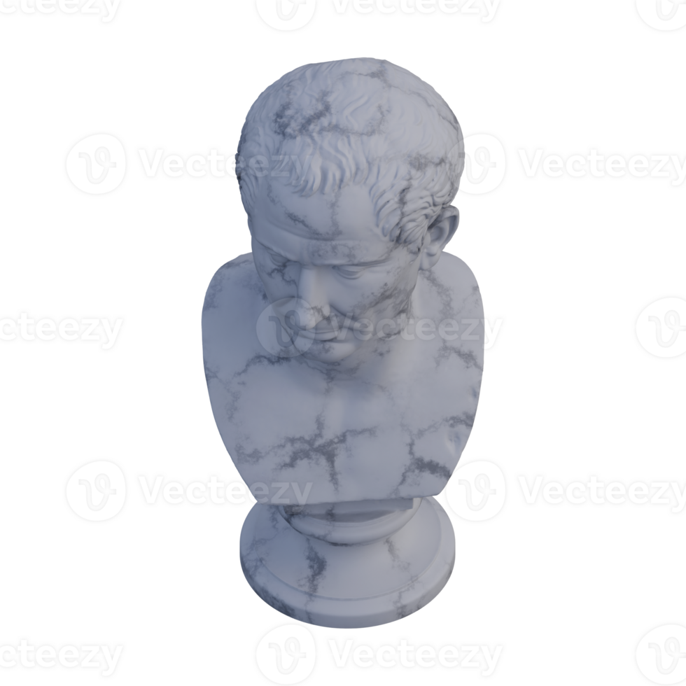 Farnese Caesar  statue, 3d renders, isolated, perfect for your design png