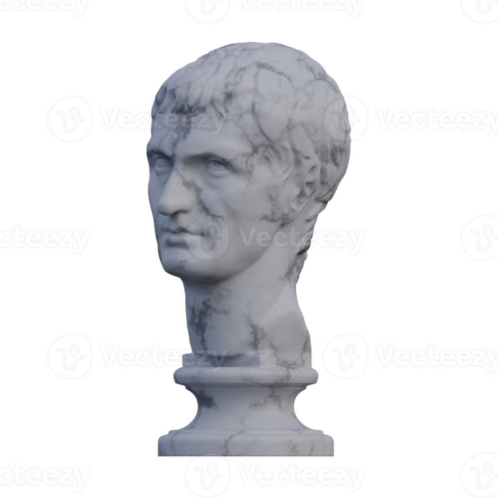 Julius Caesar  statue, 3d renders, isolated, perfect for your design png