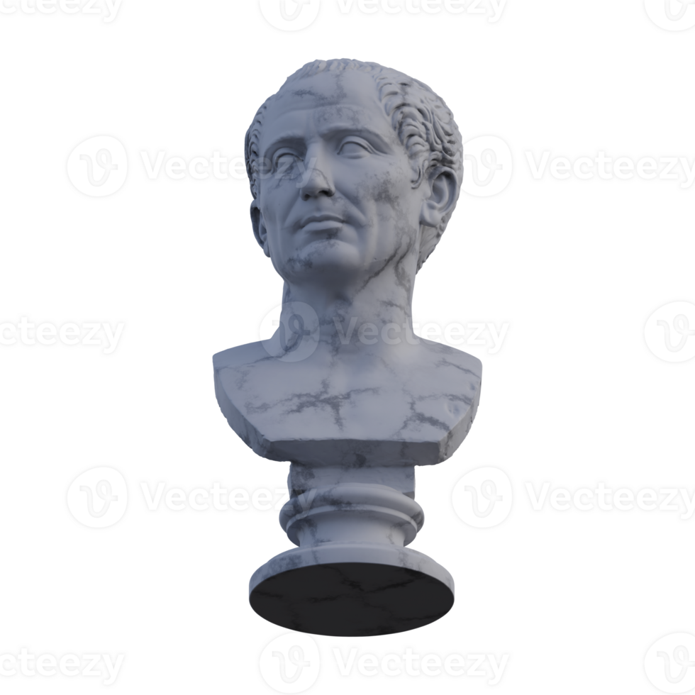 Farnese Caesar  statue, 3d renders, isolated, perfect for your design png