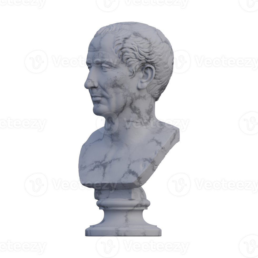 Farnese Caesar  statue, 3d renders, isolated, perfect for your design png