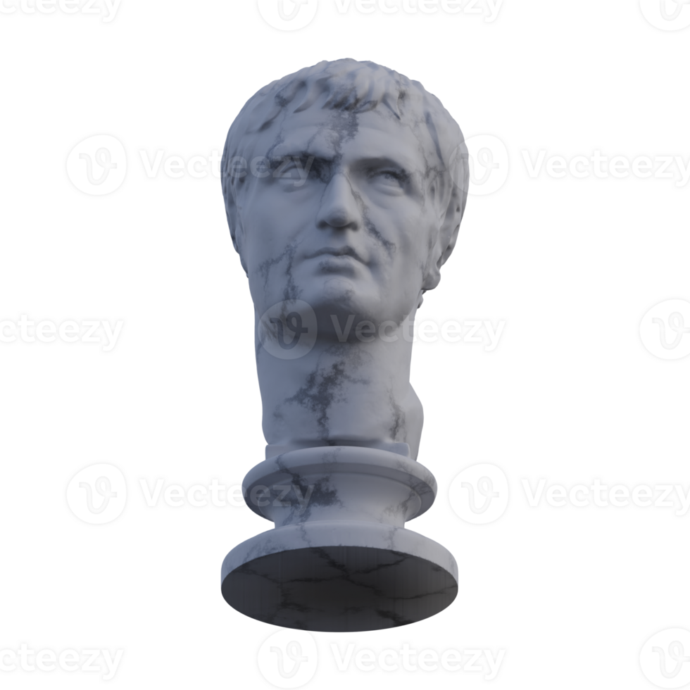 Julius Caesar  statue, 3d renders, isolated, perfect for your design png