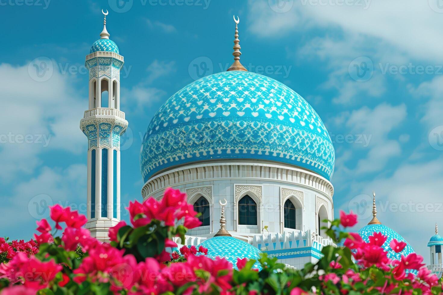 AI generated background concept greeting card with theme related to the Ramadan or eid fitr mubarak photo