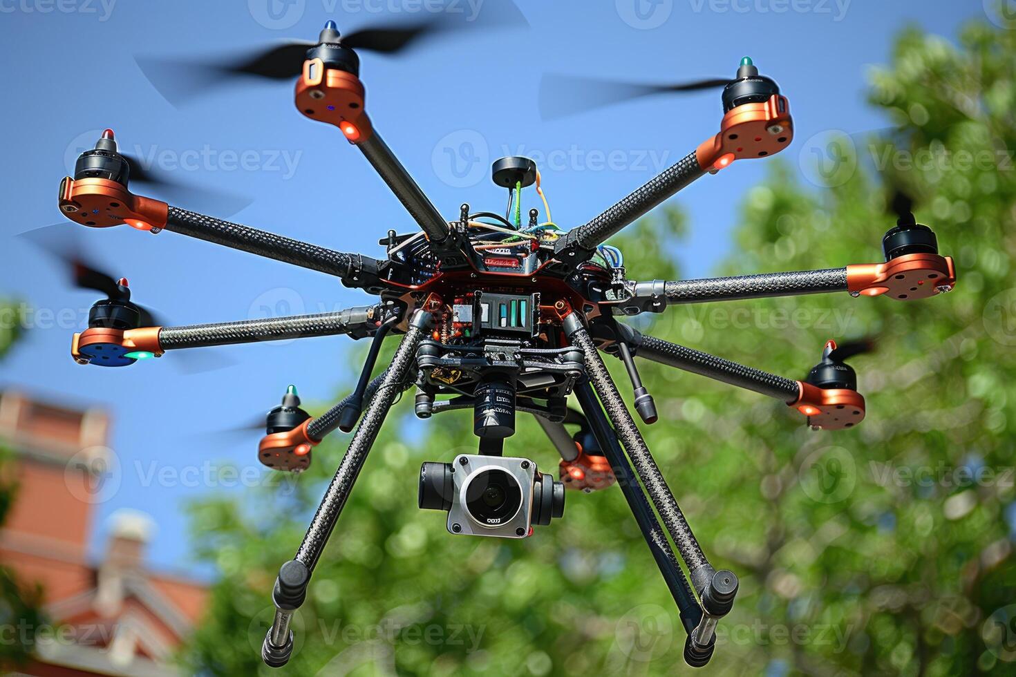 AI generated drone flying in the sky professional photography photo