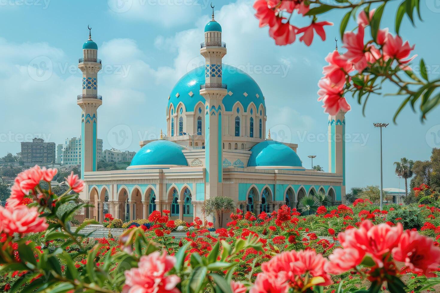 ai generado antecedentes concepto saludo tarjeta con tema relacionado a el Ramadán o eid fitr Mubarak foto