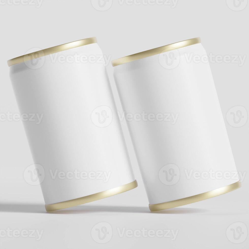 Packaging Fisher Sardines, aluminium cap texture, 3D rendering white background photo