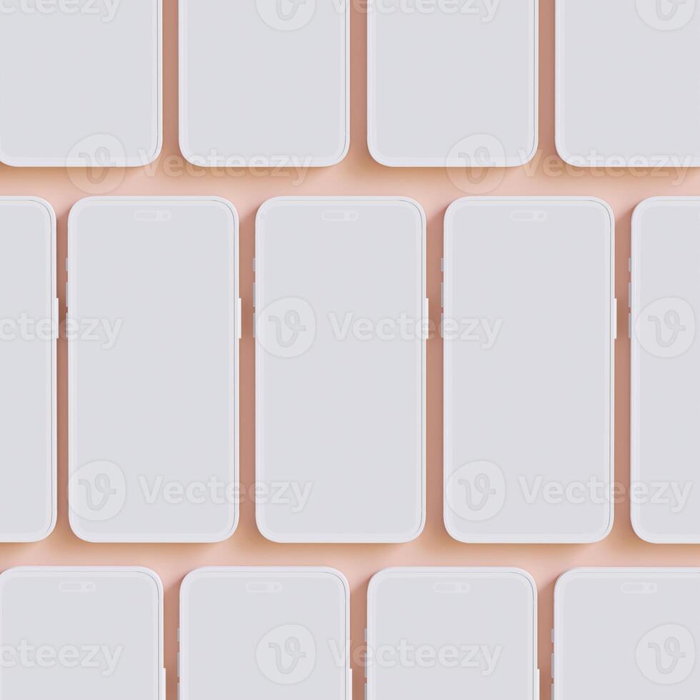 Minimalist modern clay for mockup collection smartphones for presentation, application display, information graphics photo