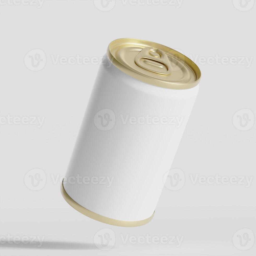 Packaging Fisher Sardines, aluminium cap texture, 3D rendering white background photo