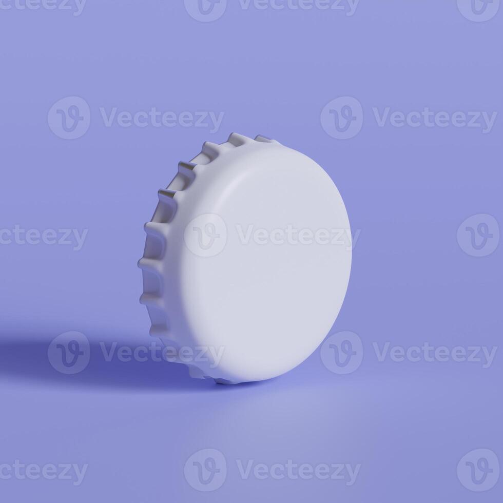 Close up of a bottle cap on white background 3D render photo