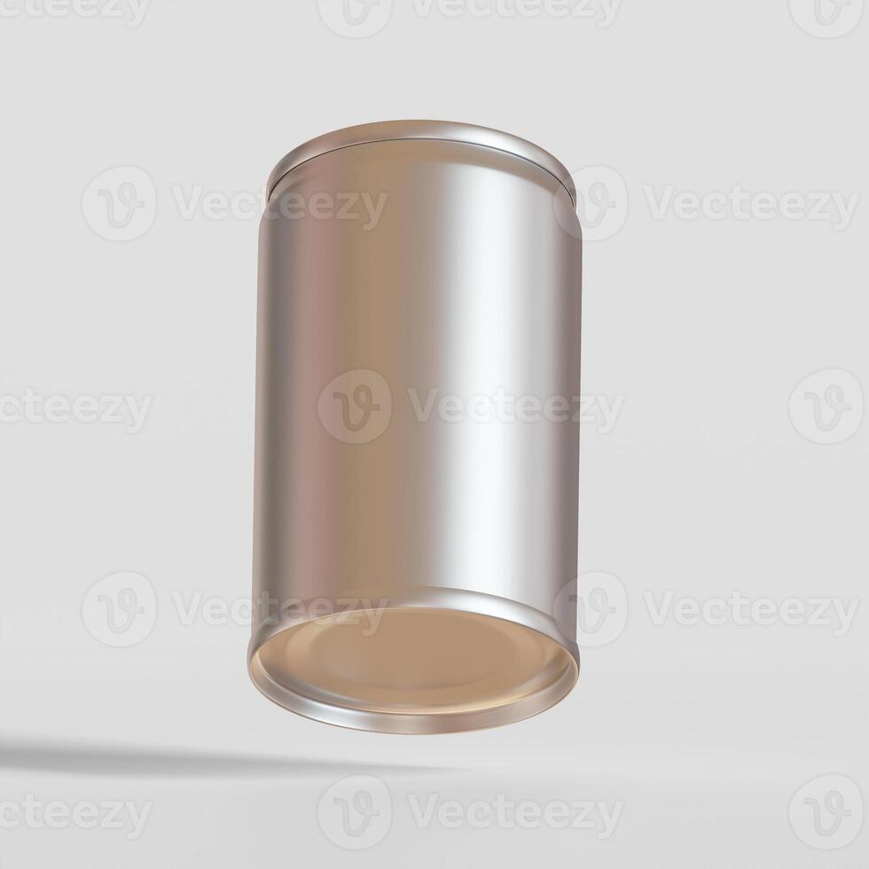 Packaging Fisher Sardines, aluminium cap texture, 3D rendering white background photo