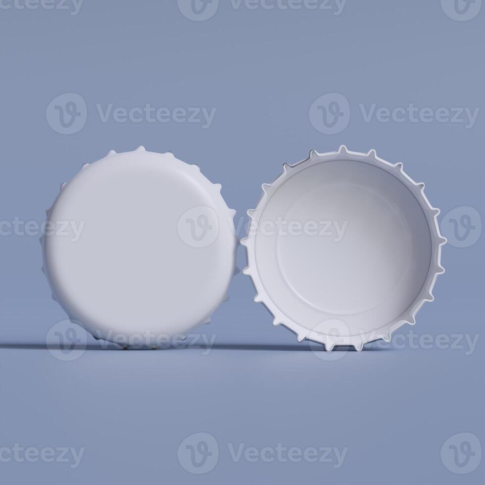 Close up of a bottle cap on white background 3D render photo