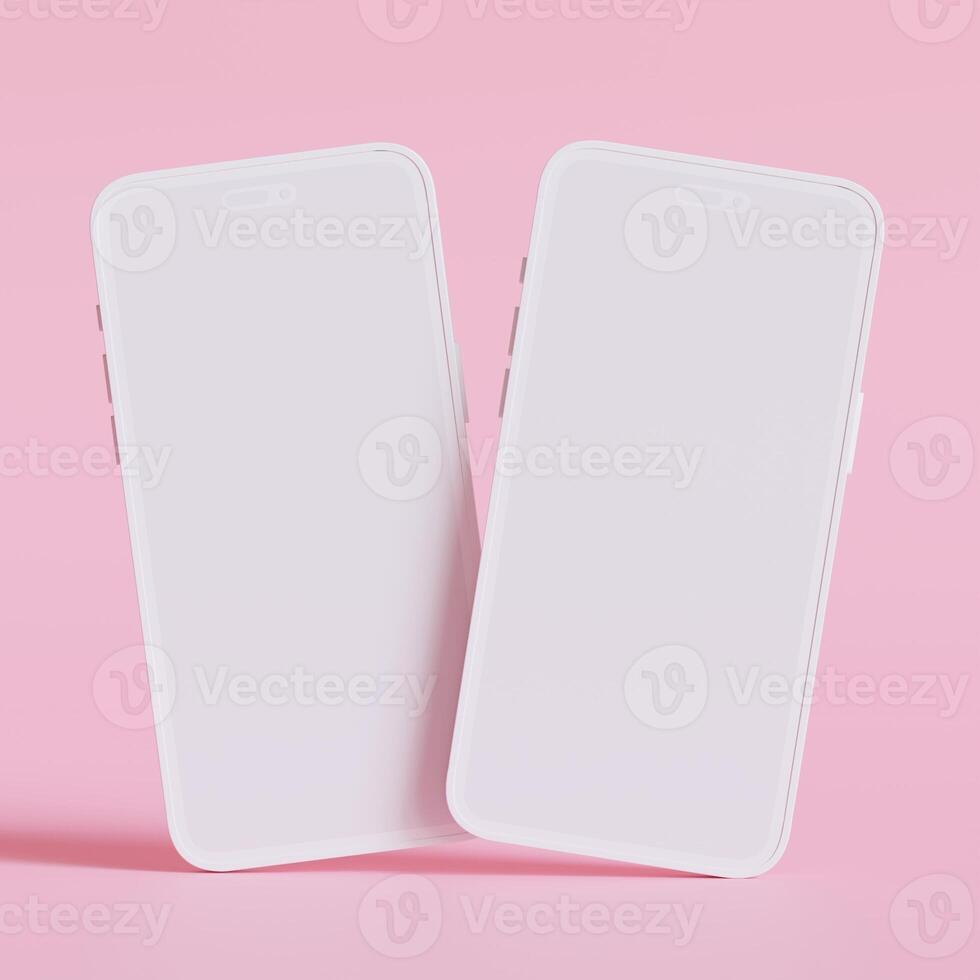 Minimalist modern clay for mockup collection smartphones for presentation, application display, information graphics photo
