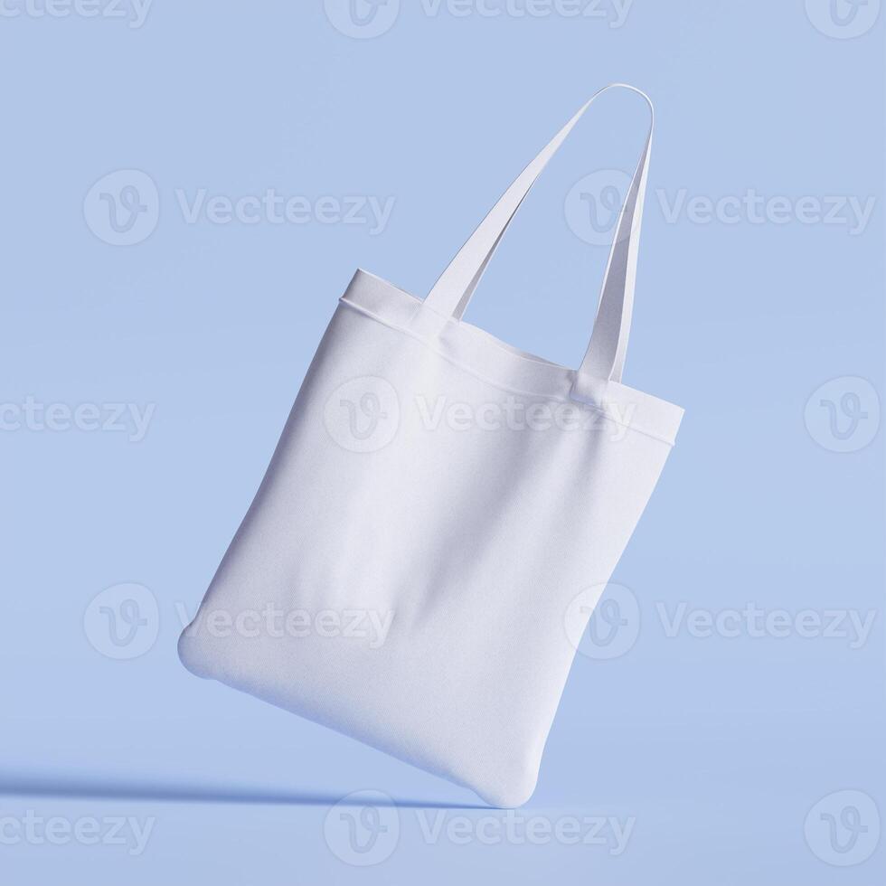 Textile tote bag for shopping mockup. 3D illustration photo