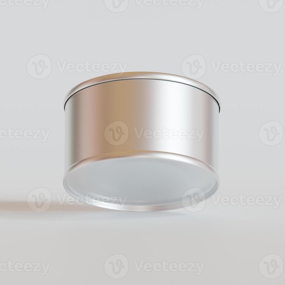 White blank tin can gold metal Tin Can with key, canned Food. Isolated with clipping path.  for mockup collection photo