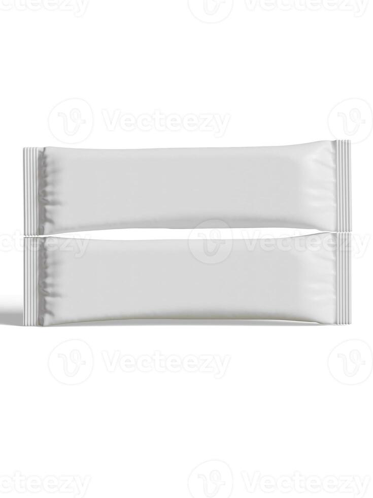 Realistic White Blank template Packaging Foil wet wipes Pouch Food Packing Coffee, Salt, Sugar, Pepper, Spices, Sweets. Template For Mock up Collection photo