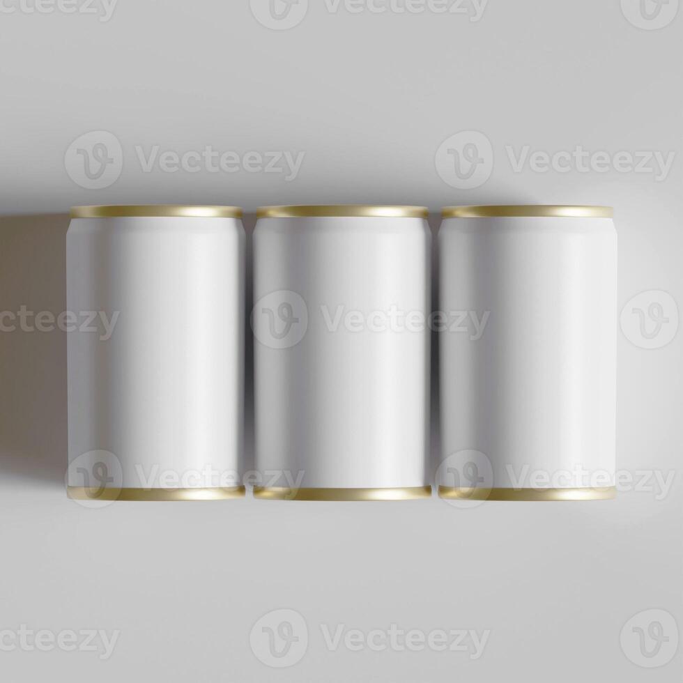 Packaging Fisher Sardines, aluminium cap texture, 3D rendering white background photo