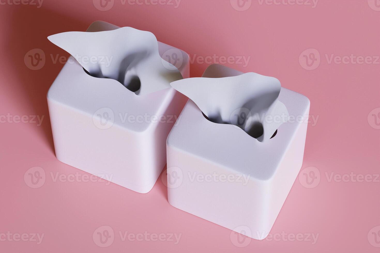3D rendering illustration of a tissues box photo