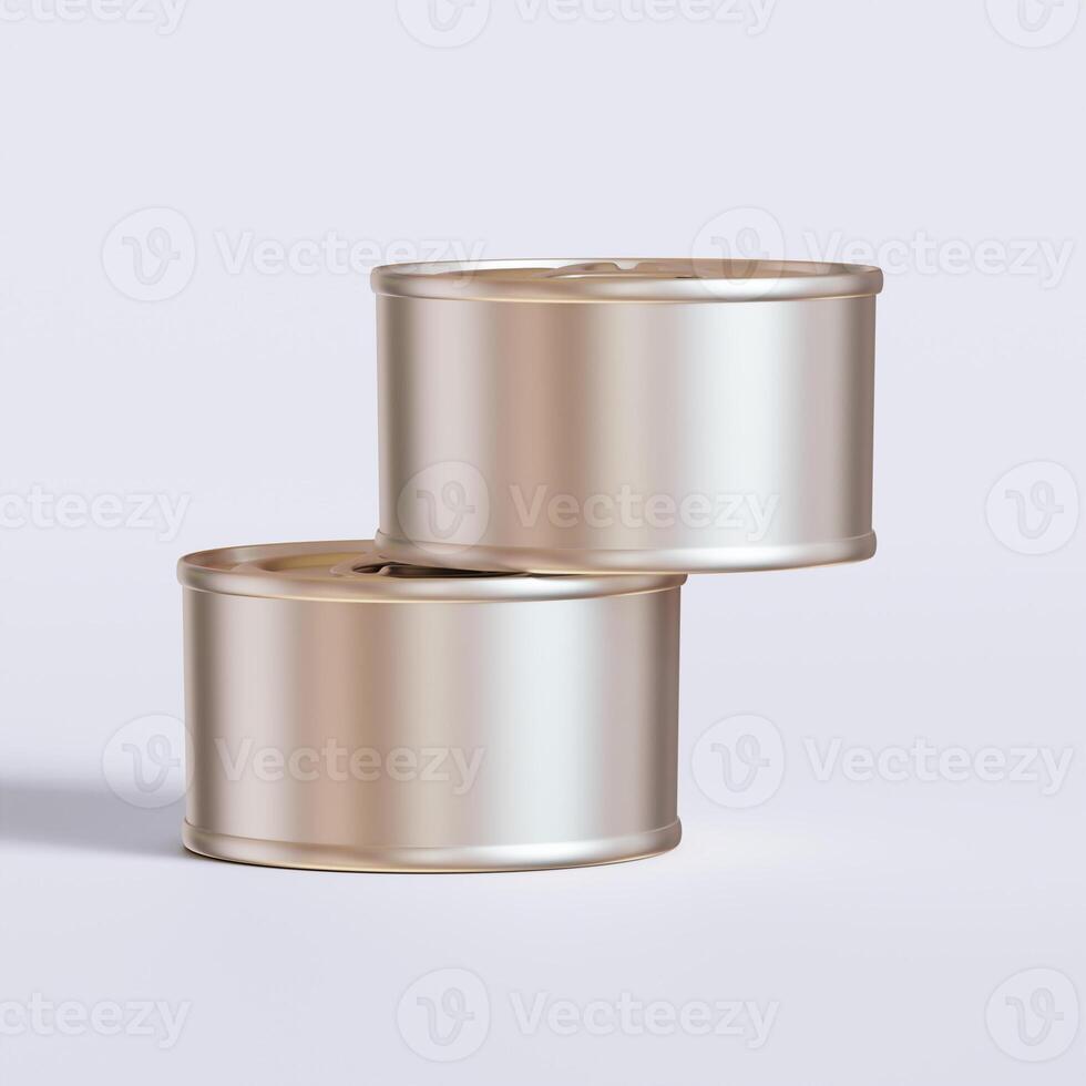 White blank tin can gold metal Tin Can with key, canned Food. Isolated with clipping path.  for mockup collection photo