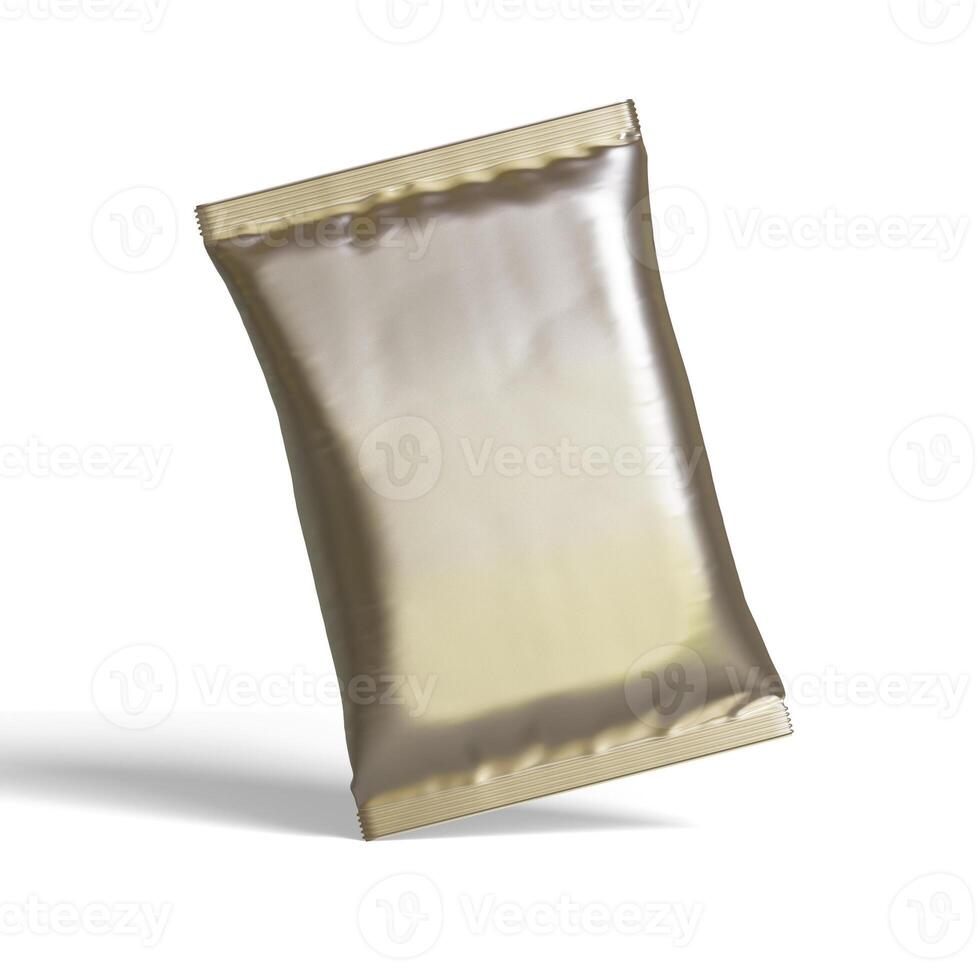 Blank foil packing or aluminium packaging, rendering 3D illustration photo